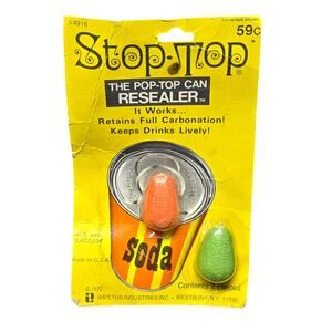 Vintage Stop-Top The Pop Top Can Resealer Cap by Impetus Industries Soda Beer